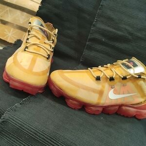 Yellow and Red Nike Air VaporMax Sneakers